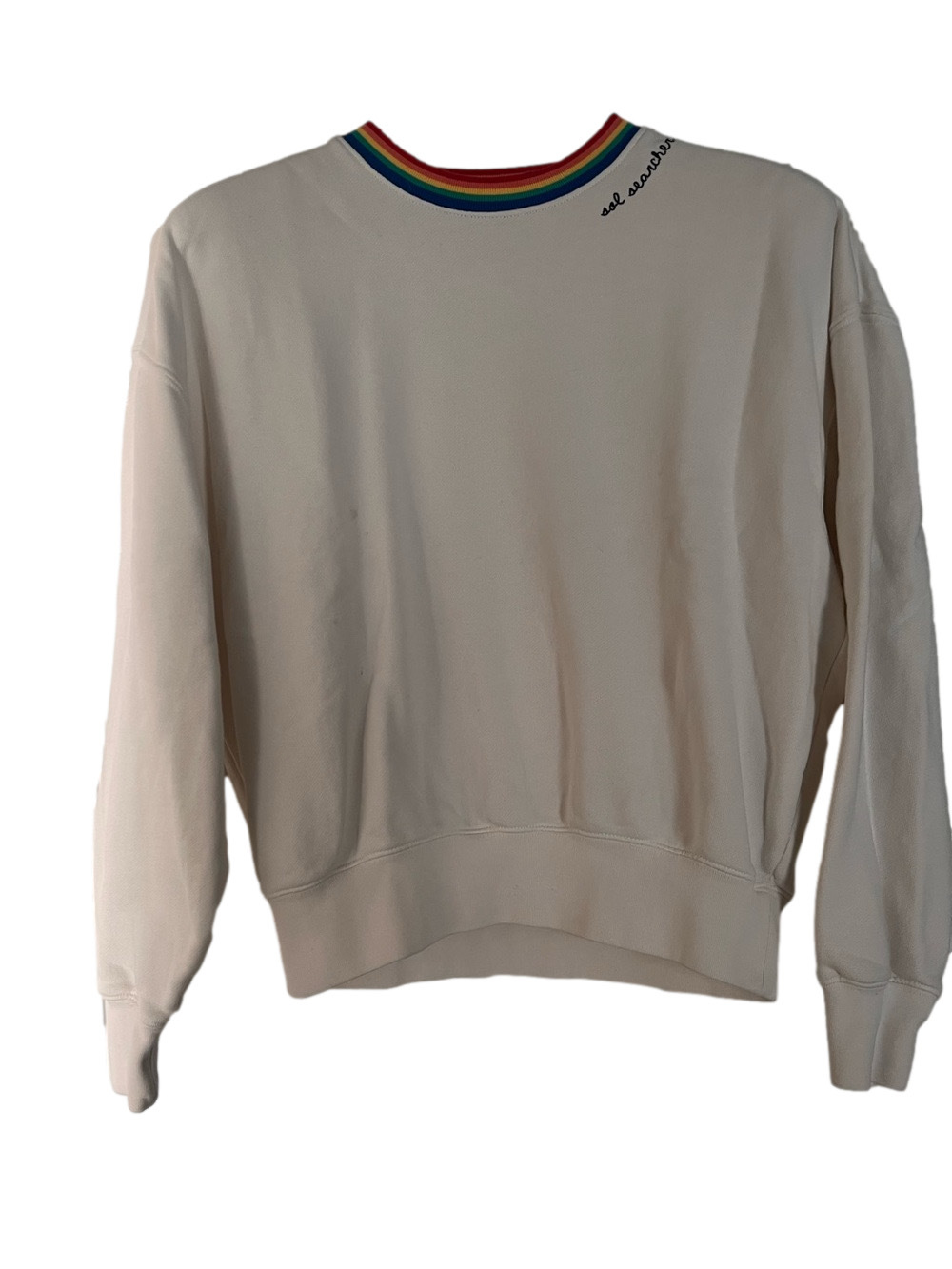 Spiritual Gangster Sol Searcher Rainbow Collar Crew Neck Sweatshirt - Size XS